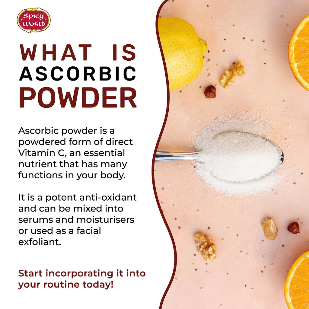 Spicy World Ascorbic Acid Vitamin C Powder 5 LB - Dietary Supplement, Pure VIT C Powder USP Bulk