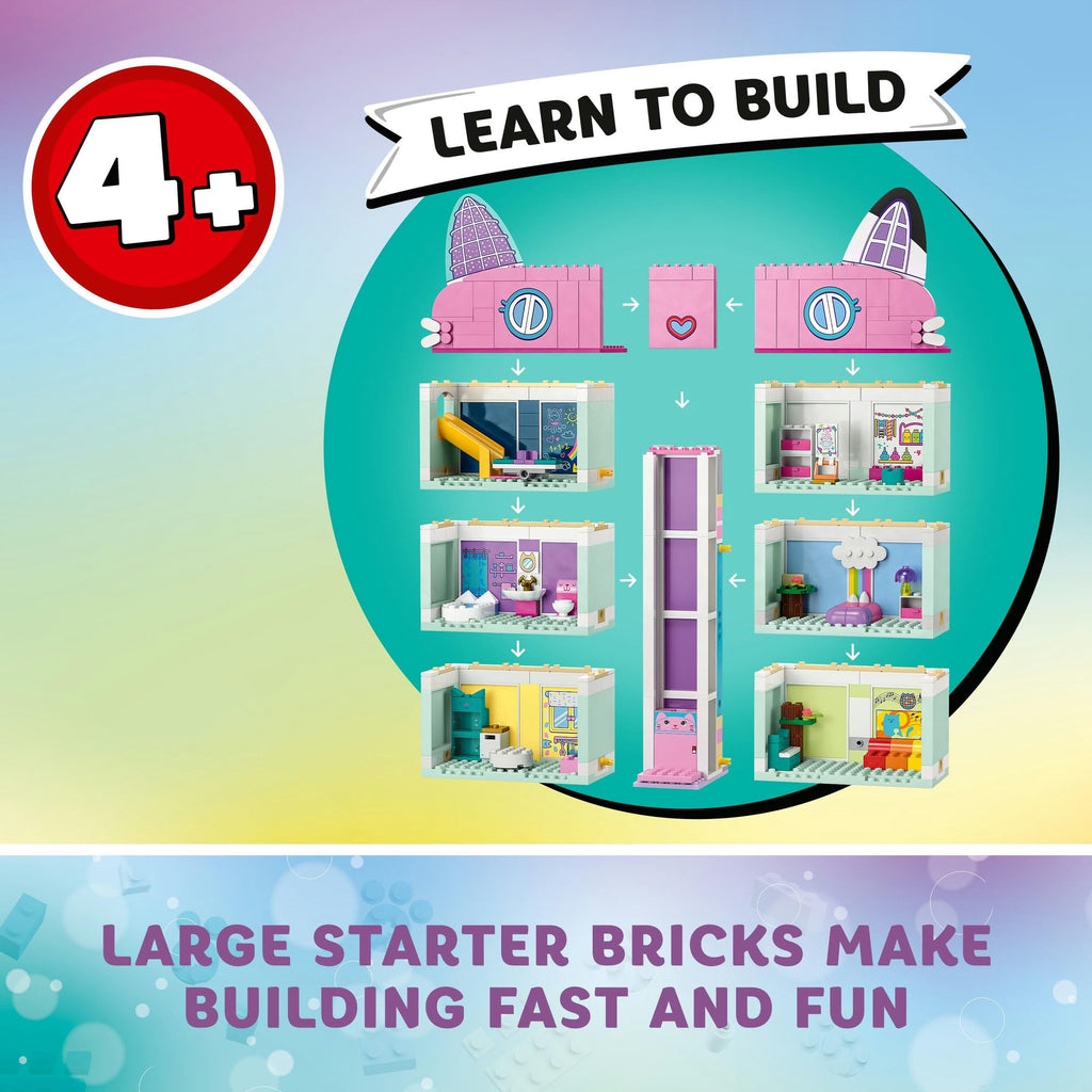 Lego La Maison Magique de Gabby 10788 Building Toy 4 Storey Dollhouse Figurines Gabby, Pandy Paws, Navy, P'tichou & Accessories Birthday Gift for Girls from 4 Years