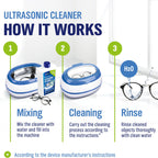 WoldoClean Ultrasonic Cleaner Solution Concentrate - 25.4 Fl Oz Makes 8 Gallons for Eyeglass, Sunglasses, Retainer, Denture, Aligner, Razor and Gun Parts