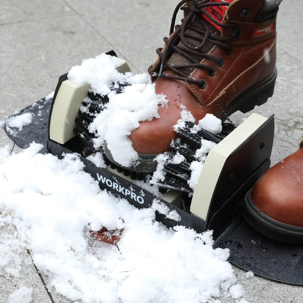 WORKPRO Boot Brush Scraper Outdoor, Shoe Cleaner Brush, Boot Scrubber with Flaps, Heavy Duty Boot Cleaning Brush