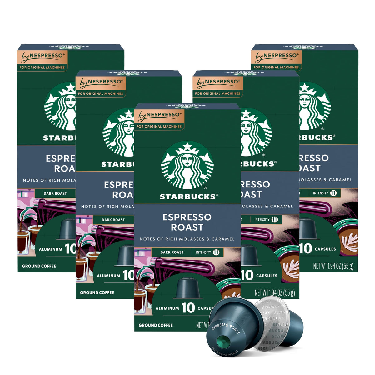 Starbucks by Nespresso Original, Dark Roast Espresso, 50-count