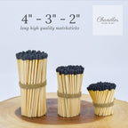 4" Inch Long Wooden Refill Matchsticks with Strike Stickers - Safety Matches Wholesale Bulk Loose by Chandler Studio (100 Pieces, Black)
