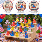 Skylety 96 Pcs 250th Anniversary Patriotic Resin Ducks USA 4th of July Independence Day Party Decor Luminous Duck Figure Garden Potted Miniature Cake Decor Craft Charms Collector Veteran Souvenir