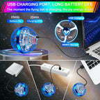Vantexi Flying Orb Ball Toy, Parachute with LED Light, Magic Hand Controlled Mini Galaxy Hover Ball,Cosmic Globe Boomerang, Cool Christmas Birthday Gift for 6 7 8 9 10+ Year Old Boys Girls-Bright Blue