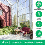 Greenhouses Polycarbonate Greenhouse Panels Connectors - Fit 6mm or 8mm Twin-Wall Polycarbonate Panels, Join 2 Pieces of Panels Together, 4-Foot Length, 10 Pieces (H Connectors 8mm-4ft)