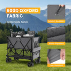NEWBULIG Double Decker Foldable Wagon Cart, 440lbs