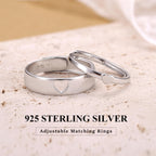MILACOLATO 2Pcs S925 Sterling Silver Heart Matching Rings for Couples