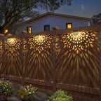 EKQ Solar Fence Lights 6 Pack Solar Step Lights Outdoor Waterproof LED Solar Powered Wall Lights Outdoor Decorations Warm Yellow Light Decorative Lighting for, Front Door, Backyard (Gold)