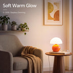 Dawnwake Mushroom Lamp Table Lamp for Bedroom,Desk Bedside Small Lamps for Living Room Night Stands,Mushroom Decor Cute Mini Modern Mid Century Lamps,Unique Aesthetic Home Living Room Decor(Orange)