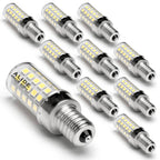 ALIDE E12 C7 Led Candelabra Bulbs 6000k Daylight White, 60 Watt E12 Halogen Equivalent,T6 Small Base 120V C7 LED Light Bulbs 6W Bright Cool White for Ceiling Fan Pendant Chandelier Light,550lm 10Pack