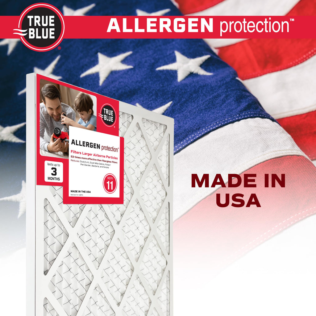 True Blue 324241.4 Allergen 24-Inch by 24-Inch by 1-Inch Air Filter, 4-Pack