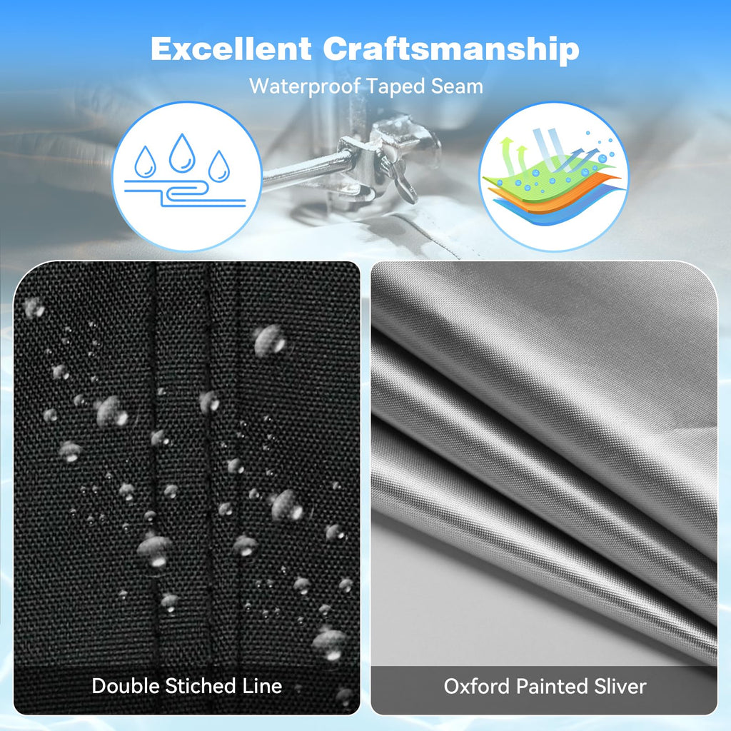 Holiwei 24 Ft Round Pool Cover with Reflective Strips, 420D Swimming Pool Cover for Above Ground Pools, Solar Cover with Drawstring and Ground Nails for Dustproof, UV Protected