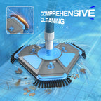 UIRWAY 3-in-1 Deluxe Swimming Pool Cleaning Kit - Includes Upgrade Heavy Duty Triangular Pool Vacuum Head, Detachable Brush, Deep Leaf Skimmer Net Inground & Above Ground Pools Cleaning(No Pole)