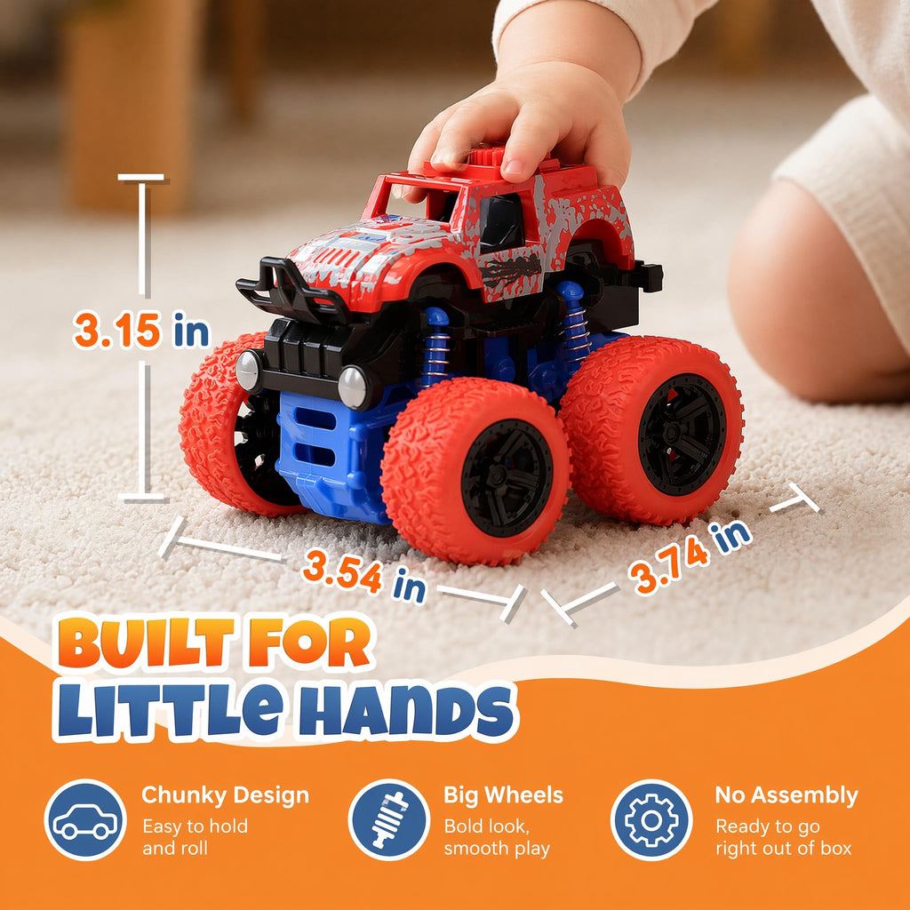Monster Truck for Boys 3 4 5 6 7 Year Old Push and Go Friction Powered Car