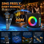 Karaoke Machine for Adults with 2 Wireless Microphones, 200W PA System