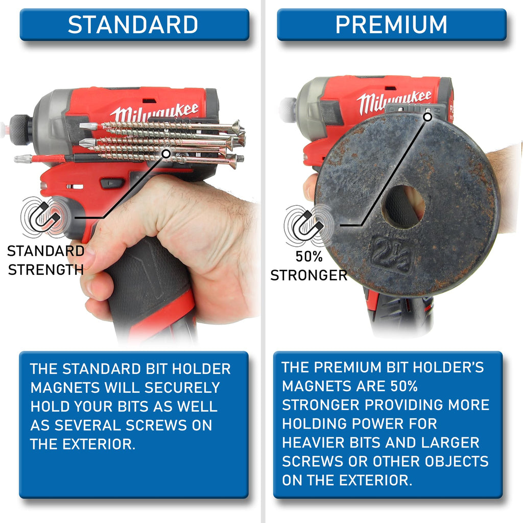 Halberd Premium Bit Holder for Gen 2 and Gen 3 Tools, Securely Screws to Belt Clip Mount, Premium Strength Magnets, for Milwaukee M12 Gen 2 and Gen 3 Tools Only (2 Pack, Premium)