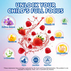 Sept Yan Saffron Gummies Kids with Magnesium L-Theanine Vitamin D3 B6 B12 Saffron for Kid Focus Mood Support Natural Saffrons Extract Supplement for Active Children Calm 60 Count Strawberry Sugar Free