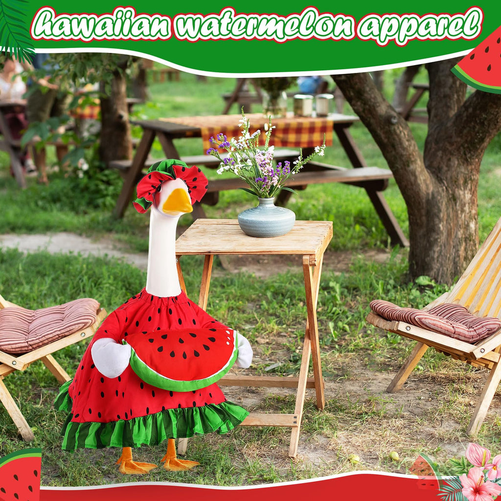 Sanwuta Summer Goose Outfit for 23" Porch Goose Costume with Hat,Watermelon
