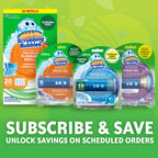 Scrubbing Bubbles Fresh Gel Toilet Bowl Cleaning Stamps, Helps Keep Toilet Clean and Helps Prevent Limescale & Rings, Rainshower Scent, 1 Dispenser with 24 Fresh Gel Stamps