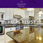 Granite Gold Polish Spray, Streak-Free Shine for Granite, Quartz, Marble, Travertine, Natural Stone Countertops, 64 Fluid Ounces and 24 Fluid Ounces