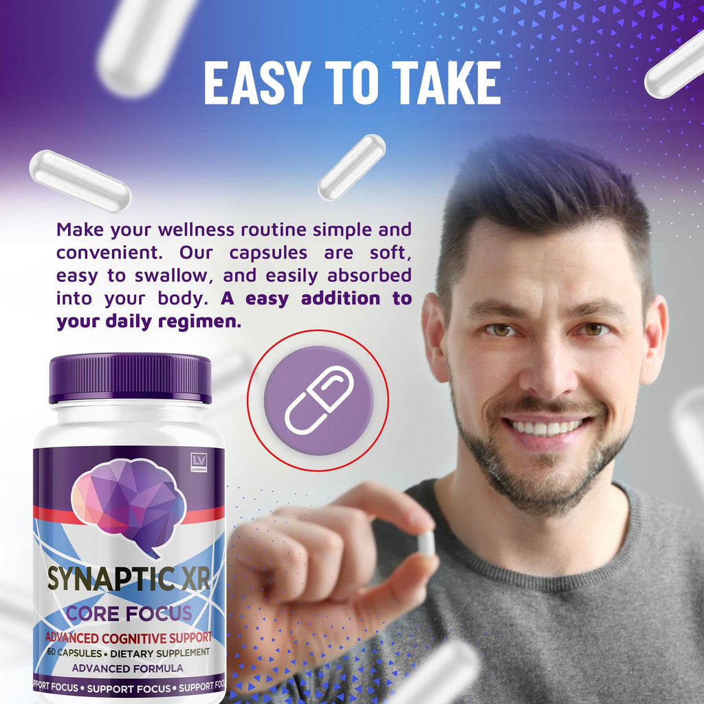 Synaptic XR Capsules, SynapticXR, Synaptic XR Core Focus, Synaptic XR Brain Caps, Synaptic XR, Brain Synaptic XR, Synaptic XR Advanced Formula 60 Capsules for 1 Month