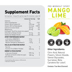 Kaged Sport Pre Workout Powder for Men & Women, Mango Lime, Sport Certified, 188mg Caffeine, Nitric Oxide Supplement, Beta Alanine for Energy, Weightlifting, Cardio Endurance & Strength, 20 Servings