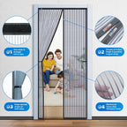 Heavy Duty Door Screen Magnetic Closure, LOVIGA Thickened Fiberglass Screen Door Mesh, Self Sealing, Tear Resistant, Easy Assemble, Fine Mesh Keep Bugs Out Fit Door Size 36 Inch X 82 Inch Black