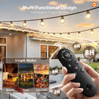addlon 198FT(192+6) Solar String Lights Outdoor Waterproof, 96+8 LED Shatterproof Bulbs with Remote, Dimmable Brightness & 3 Modes, Solar Powered Patio Lights for Garden,Deck,Backyard,Wedding,Camping