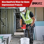 IMAYCC Cement Mixer, 2100W Electric Concrete Mixer with 6 Speed, 110V Handheld Mud Mixer for Motar,Paint, Grout, Plaster, Thinset,Fodder Stirring Tool
