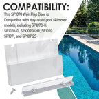 FENXDN SP1070 Pool Skimmer Weir Flap Door [ 8-7/16" Length, 5-1/4" Width, 1-1/8" Thick] Compatible with Hay-Ward SP1070-K SP1070-D SPX1070KHR SP1070 SP1071 and SP10712S
