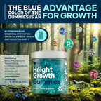 Height Growth Gummies Multivitamins, Natural Height Increase Supplement with Calcium, Zinc, K2 D3, Magnesium, Bone Strength Density Support, Grow Taller Gummies for Adults, Kids, Bone Support Complex