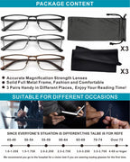 acavefox 3 Pack Blue Light Blocking Reading Glasses Men Readers Anti Glare UV Lightweight and Sturdy Full Frame Metal Spring Hinge Eyeglasses 2.50+