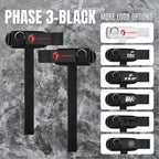 Ekkovision Weight Lifting Straps, Cuffed D Ring, Phase 3 Logo, Black