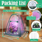 Meonum Mini Greenhouse Indoor with 10W Grow Light and PEVA Mat, 1 Pack