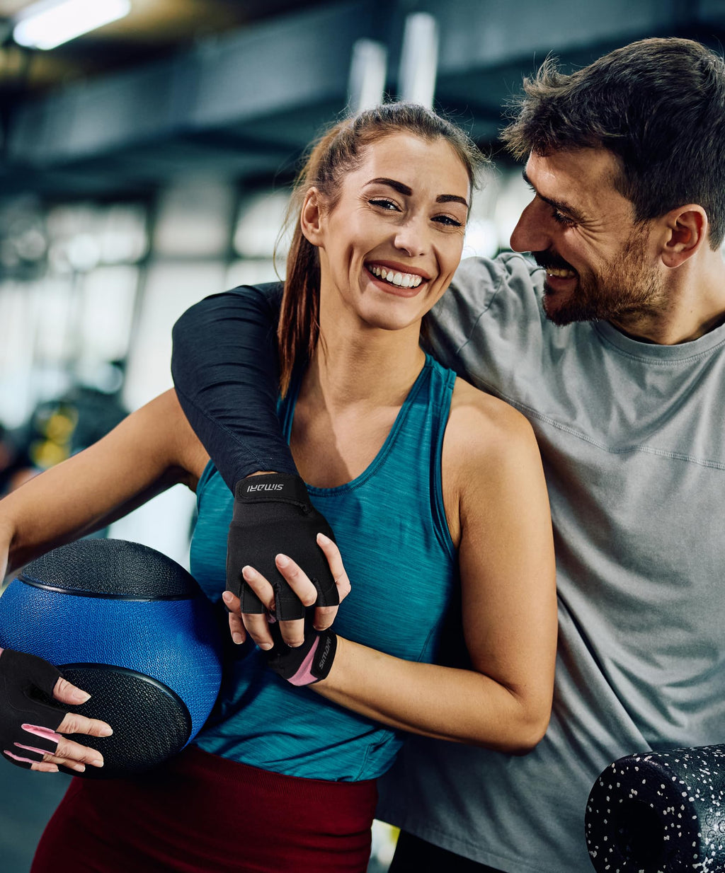 SIMARI Breathable Workout Gloves for Men & Women, Weight Lifting Gloves with Padded, Grip, Full Palm Protection, Gift for Gym Exercise, Cycling, Weightlifting Training, Fitness, Pink, Size S