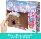 Polly Pocket Doll Advent Calendar, DIY Gingerbread House Playset with 24+ Surprises, Dollhouse Furniture, and Holiday Accessories