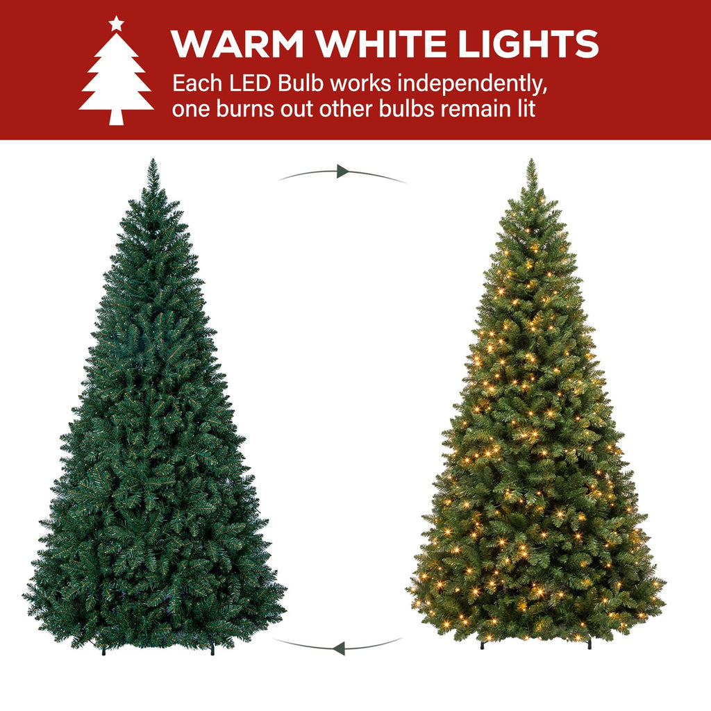 Hykolity 7 ft Prelit Artificial Christmas Tree with 300 Warm White LEDs