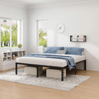 NEW JETO Metal Bed Frame,King Size Bed Frame with Storage Space,18 Inch