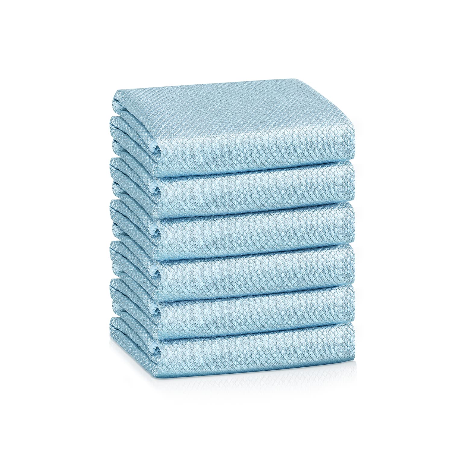 Streak Free Miracle Cleaning Cloths Easy Clean Nanoscale,Fish Scale Microfiber Window Mirror Glass Car Stainless Steel Cleaning,Lint Free Dish cloth Wine Glass Polishing Towel,Reusable,Pack 6,Blue