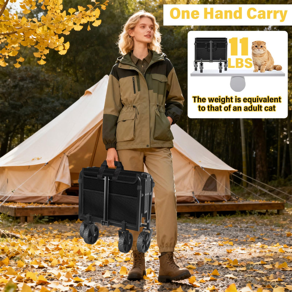 Foldable Collapsible Wagons Carts with Wheels — Folding Utility Wagon Cart