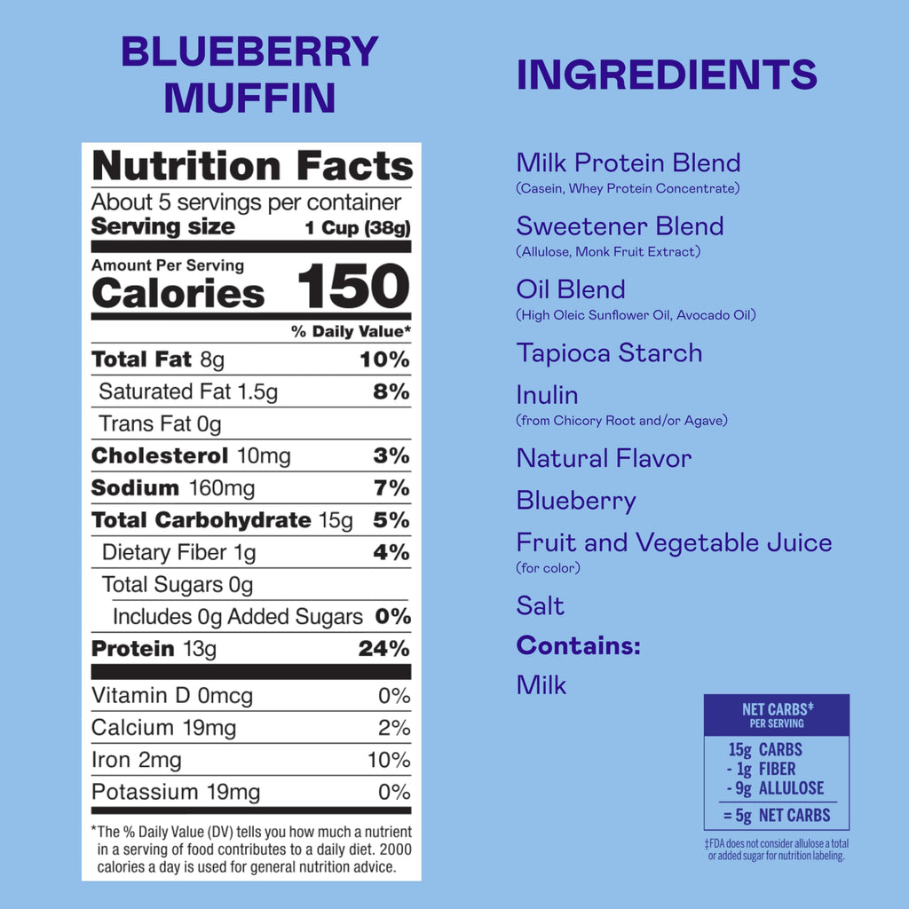Magic Spoon Cereal - Blueberry Muffin 4-Pack of Cereal and Spoon - Keto & Low Carb Lifestyles, Gluten & Grain Free, High Protein, 0g Sugar