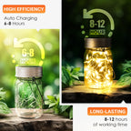 GIGALUMI Solar Mason Jar Lights, 8 Pack 30 Led String Fairy Lights Garden Lights Outdoor Waterproof Hanging Solar Lanterns for Outdoor, Garden, Patio, Lawn, Balcony Decoration