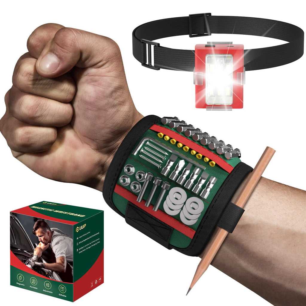 UUP Magnetic Wristband with LED Light Tool Belt Gifts for Men Mechanic