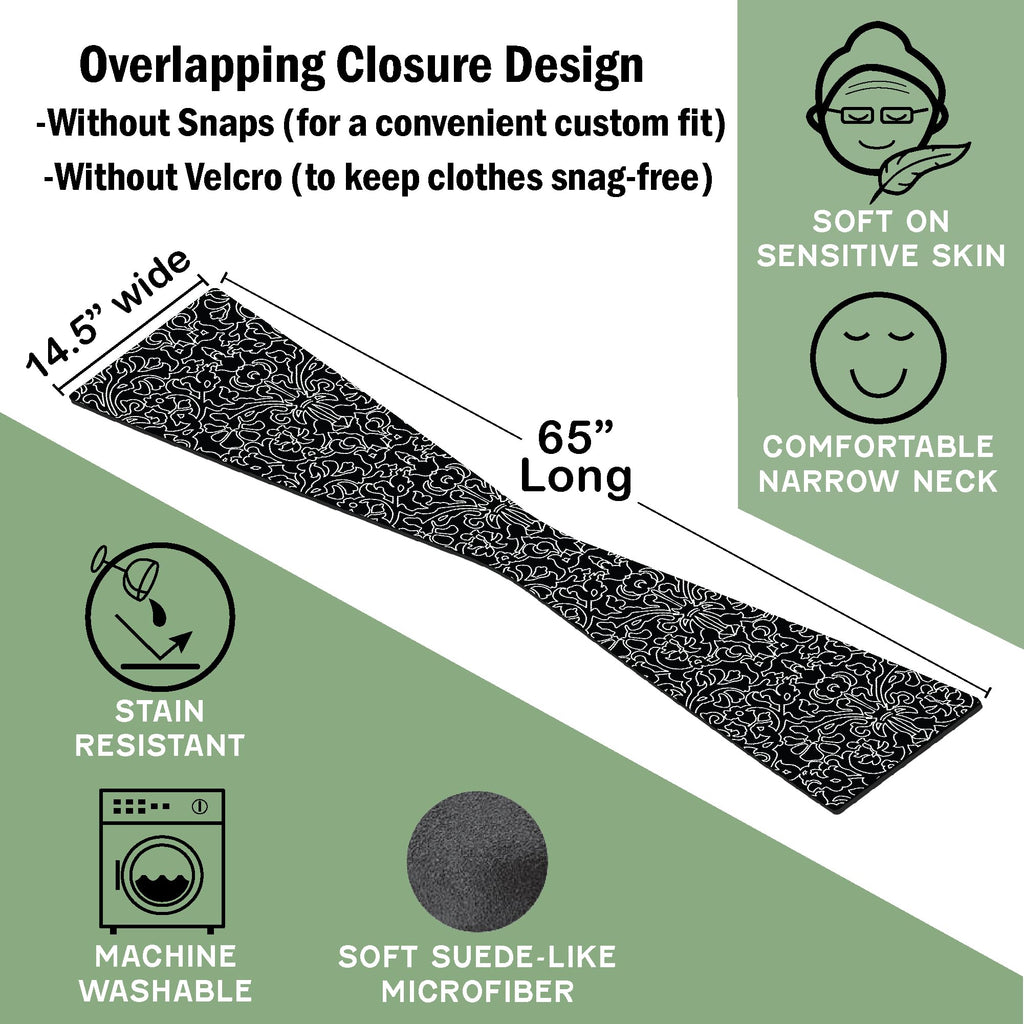 Wise Haven Reversible Adult Bibs for Women & Men - Adult Bib Scarf for Elderly - Dining Clothing Protectors - Washable Dining Scarf for Senior Citizens