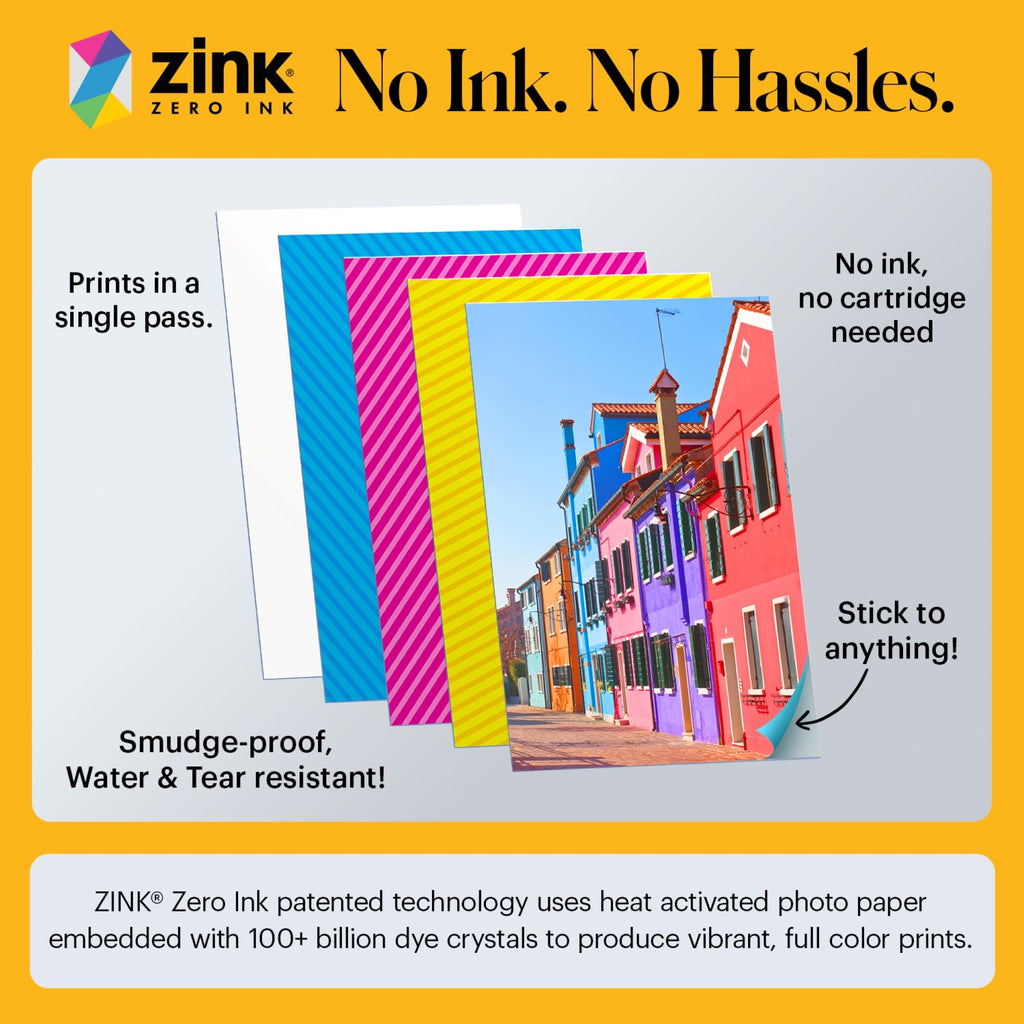 KODAK Printomatic Full-Color Instant Print Digital Camera, Zink 2x3" (5.1x7.5 cm) Sticky-Back Photo Paper, 5MP, Portable, Creative Fun Gift for Birthday, Christmas, Holiday, Pink