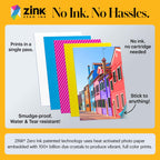 KODAK Printomatic Full-Color Instant Print Digital Camera, Zink 2x3" (5.1x7.5 cm) Sticky-Back Photo Paper, 5MP, Portable, Creative Fun Gift for Birthday, Christmas, Holiday, Pink