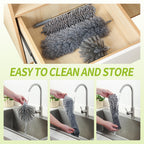 IVYROLL Cobweb Duster with Extension Pole, 100'' Microfiber & Chenille Ceiling Cleaner Kit, Reusable Feather Duster, Bendable, Washable