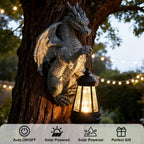 Garden Statues Tree Hugger Dragon - Dragon Statue Solar Light Outdoor Decor