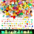 Cuteseven 300Pcs Mini Resin Animals Bulk 300 Styles Variety Tiny Animals Figure to Hide Luminous Glow in The Dark for Miniature Fairy Garden Decoration Hide Crafts Decor