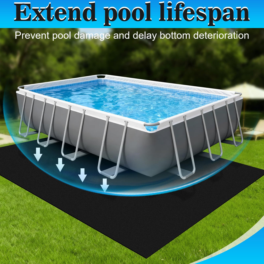 ComfyKit 15x10ft Rectangular Pool Liner Pad for Above Ground Swimming Pools,Thickened Under Pool Mat Padding,Pools Bottom Liner Protector to Prevent Punctures & Extend Liner Life